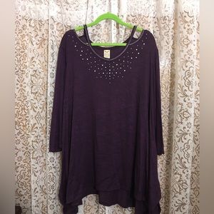 Purple tunic with rhinestones